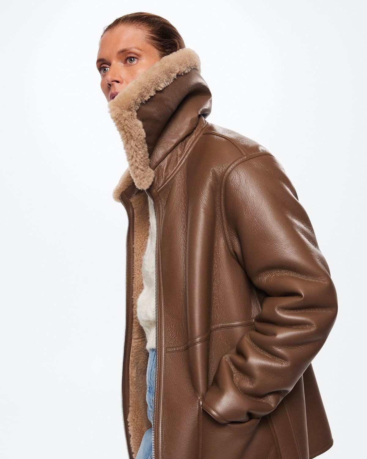 Fleece collar coat - Image 2